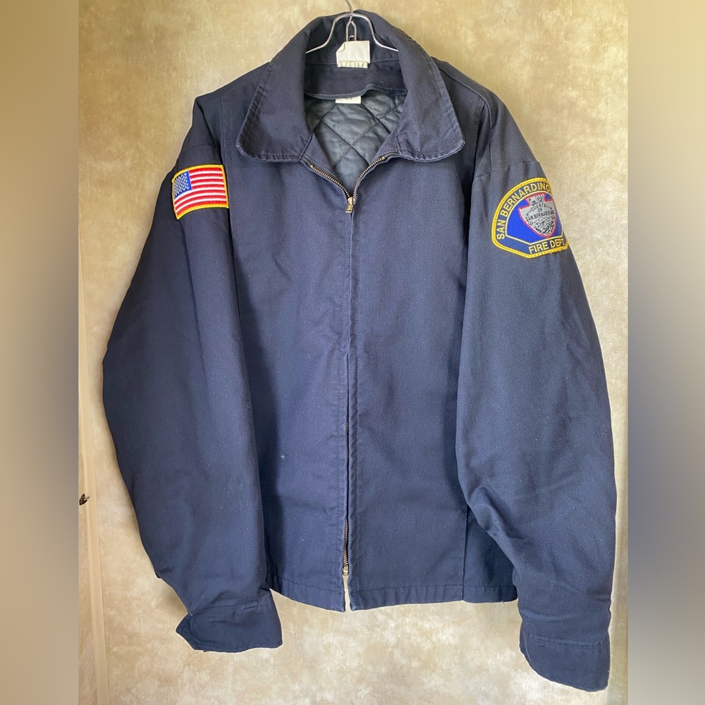 Topps USA San Bernardino County Fire Dept.Navy Blue Fire Department Jacket 46R